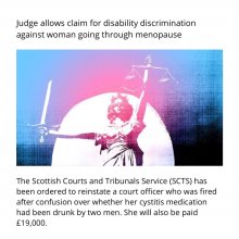 Judge allows claim for disability discrimination against a woman going through menopause